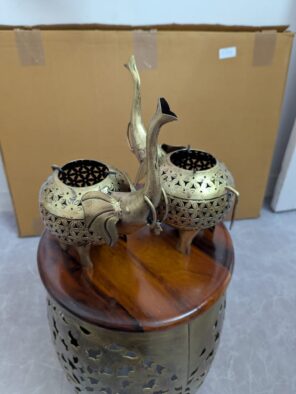 Elephant candle lamp pair